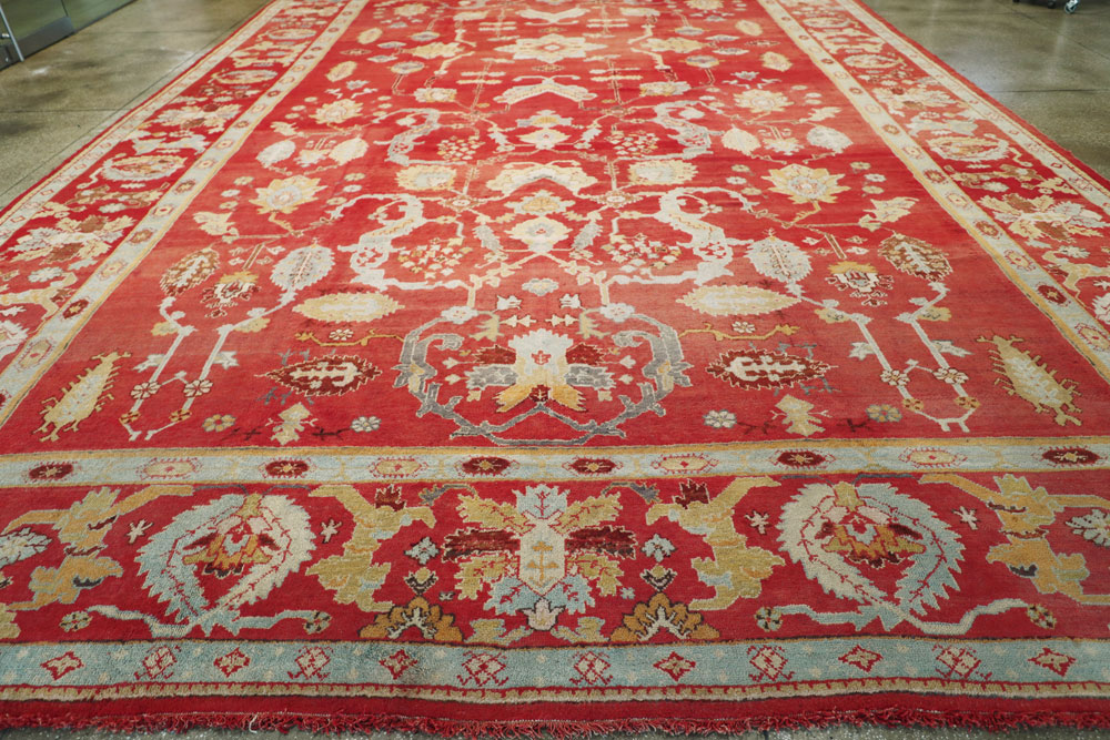 Antique Turkish Oushak Carpet, No.20984 - Staging
