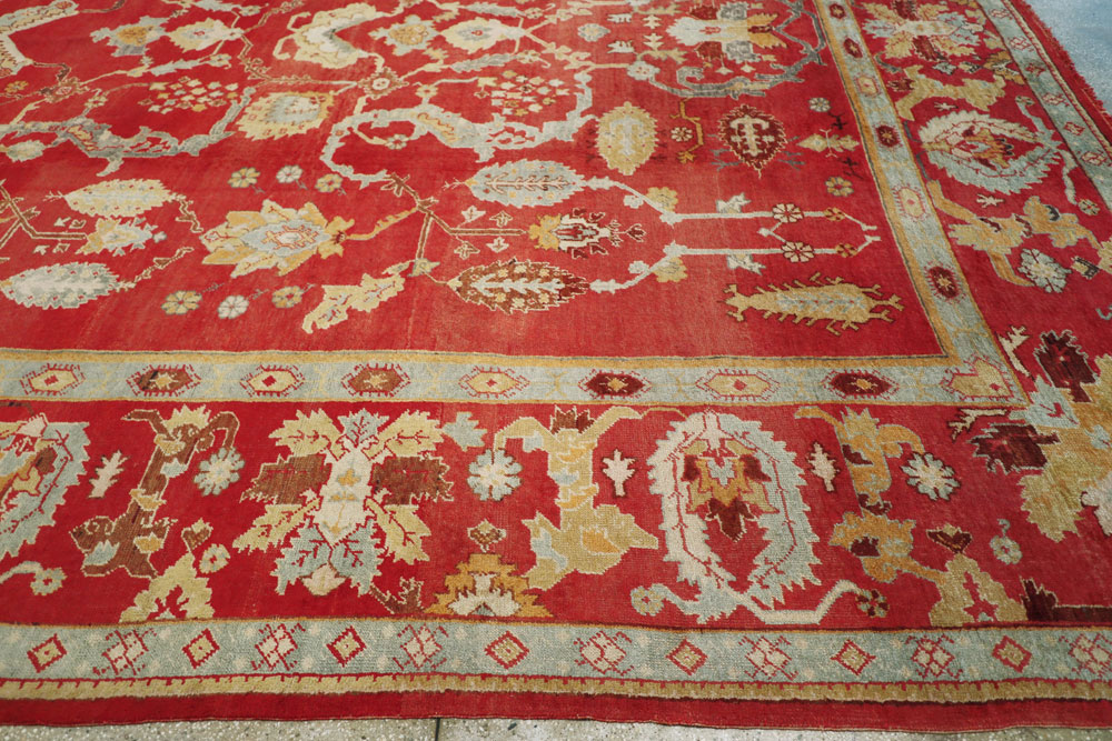 Antique Turkish Oushak Carpet, No.20984 - Staging