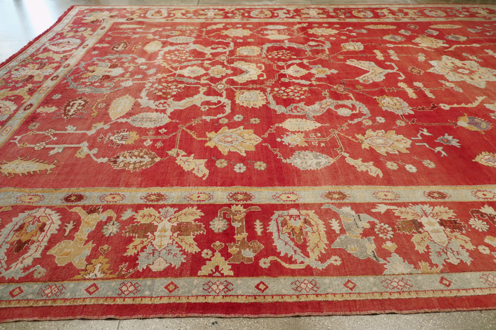 Antique Turkish Oushak Carpet, No.20984 - Staging