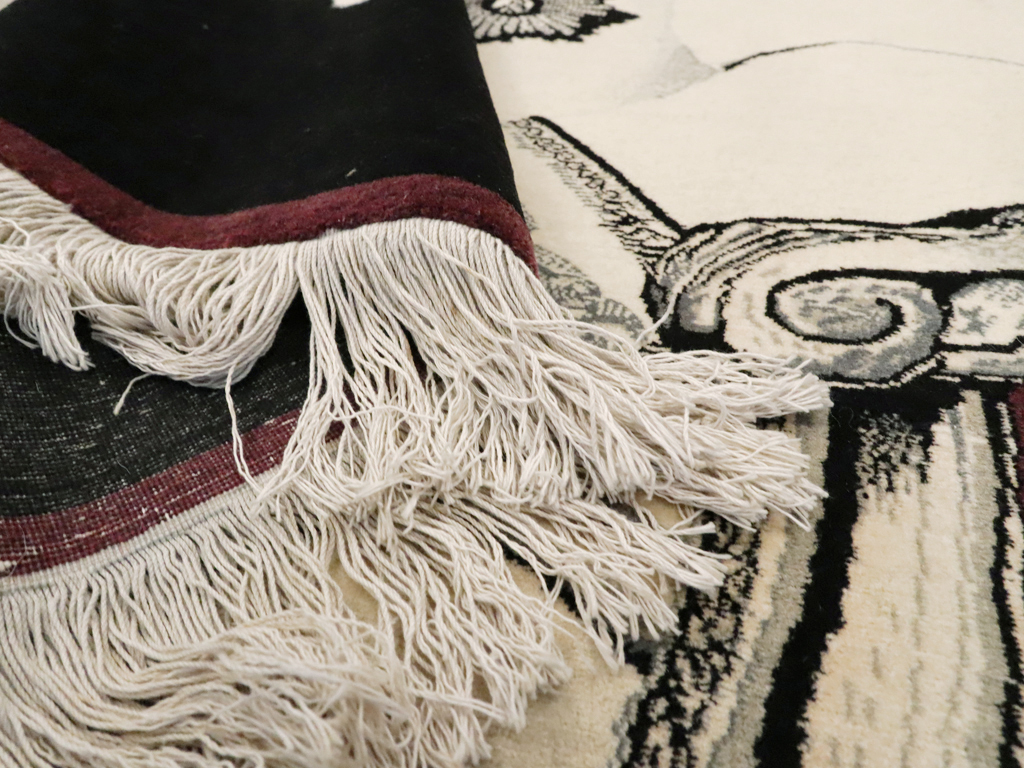 Vintage Persian Tabriz Pictorial Rug, No.21007 - Staging