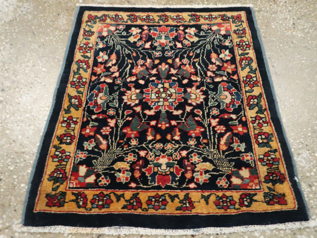 Antique Persian Sarouk Fereghan Square Throw Rug (Pair: 2 of 2), No.21009 - Staging