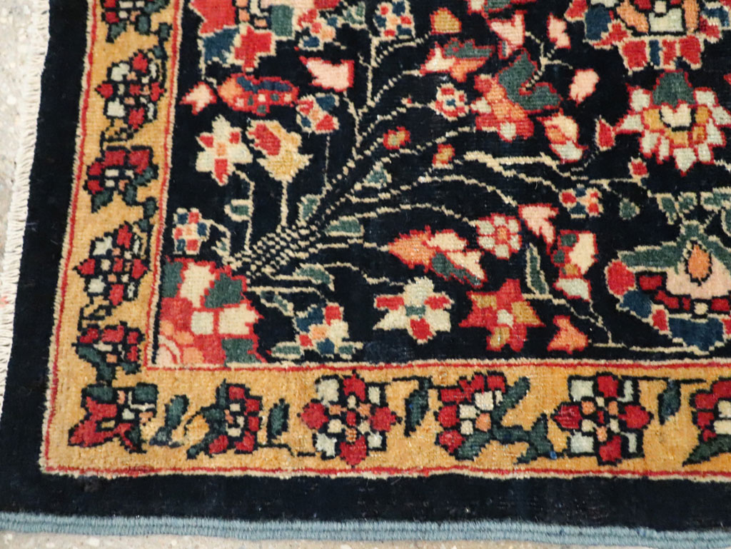 Antique Persian Sarouk Fereghan Square Throw Rug (Pair: 2 of 2), No.21009 - Staging