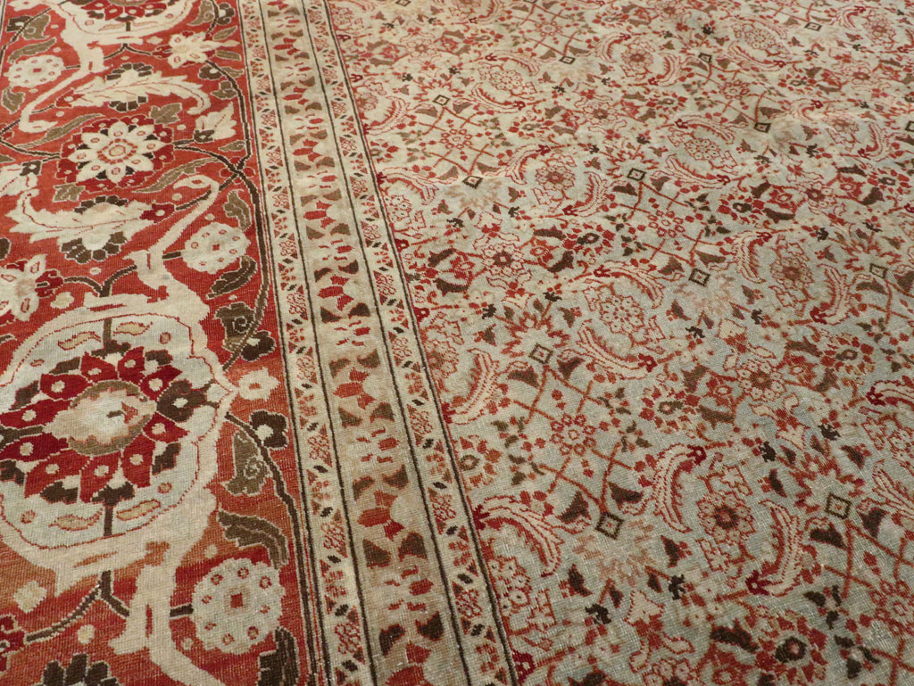 Antique Persian Tabriz Carpet, No.21012 - Staging