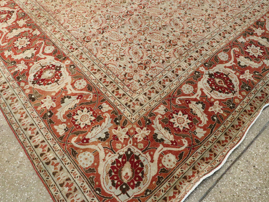 Antique Persian Tabriz Carpet, No.21012 - Staging