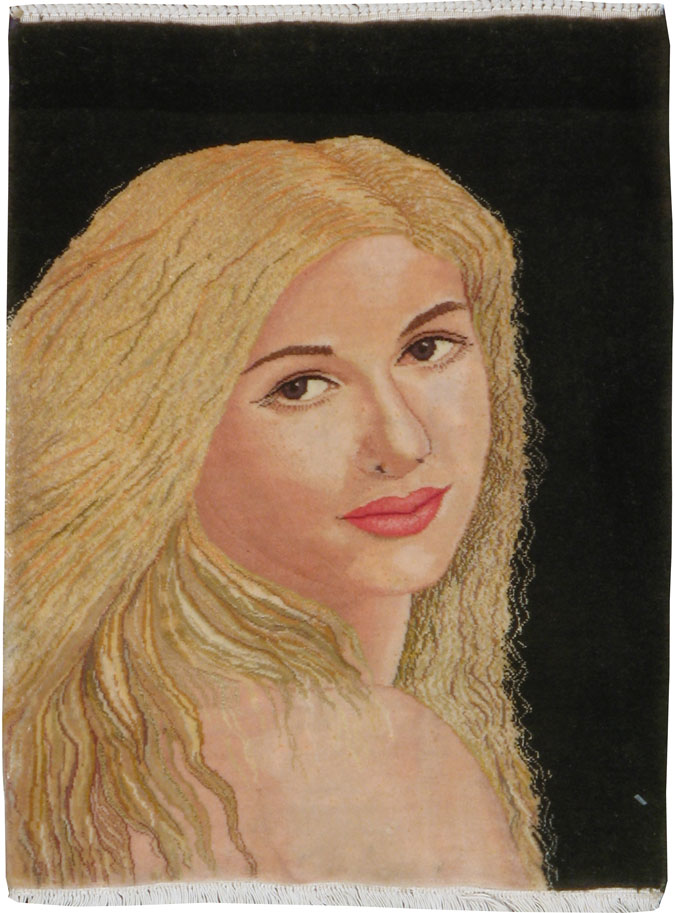 Vintage Persian Tabriz Pictorial Rug, No.21016 - Staging