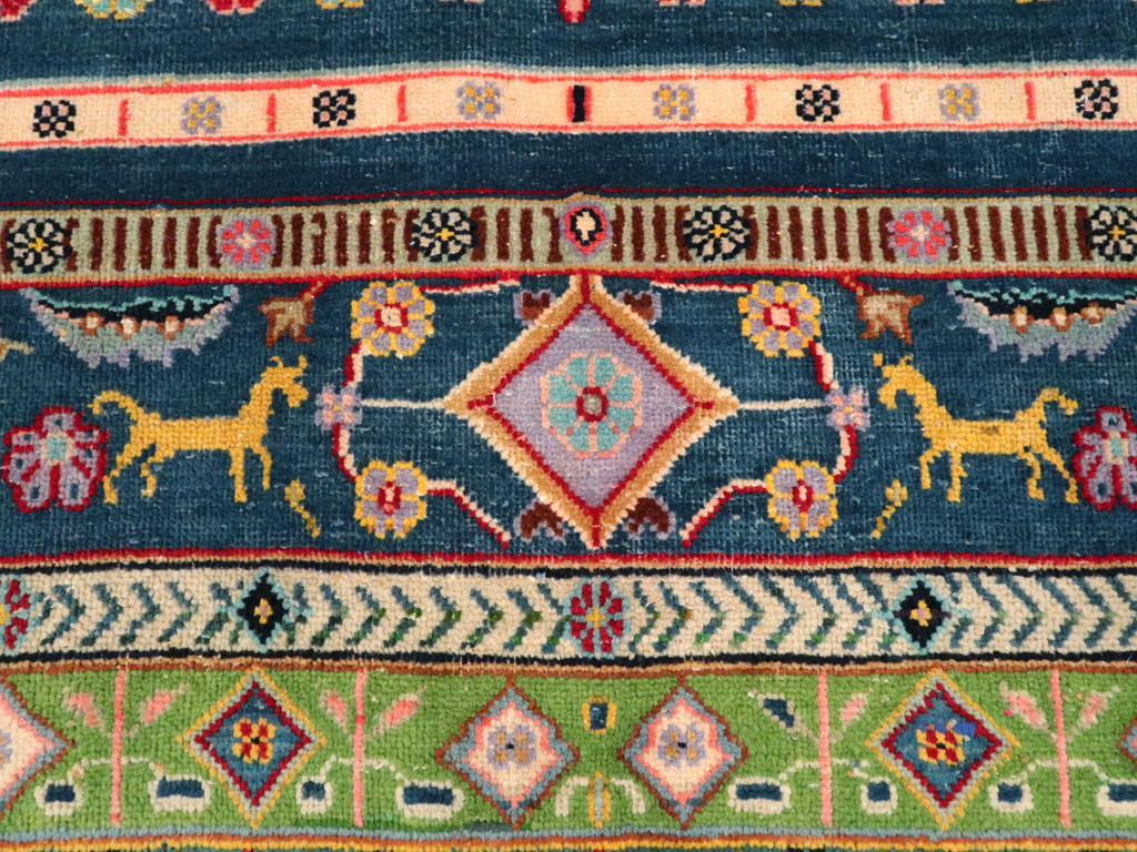 Vintage Persian Tabriz Pictorial Rug, No.21019 - Staging