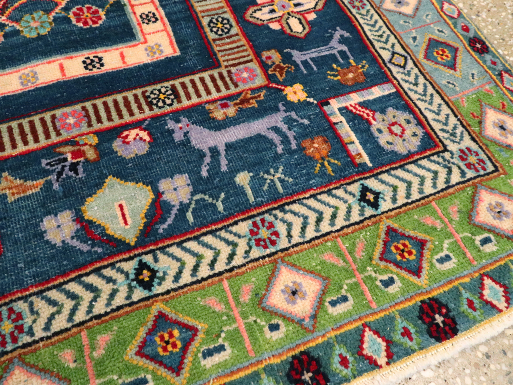 Vintage Persian Tabriz Pictorial Rug, No.21019 - Staging