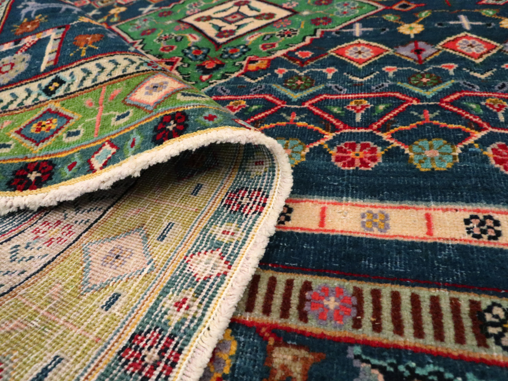 Vintage Persian Tabriz Pictorial Rug, No.21019 - Staging