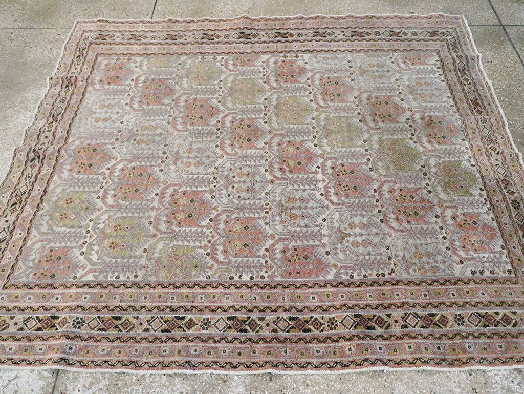 Antique Persian Afshar Square Accent Rug, No.21078 - Staging