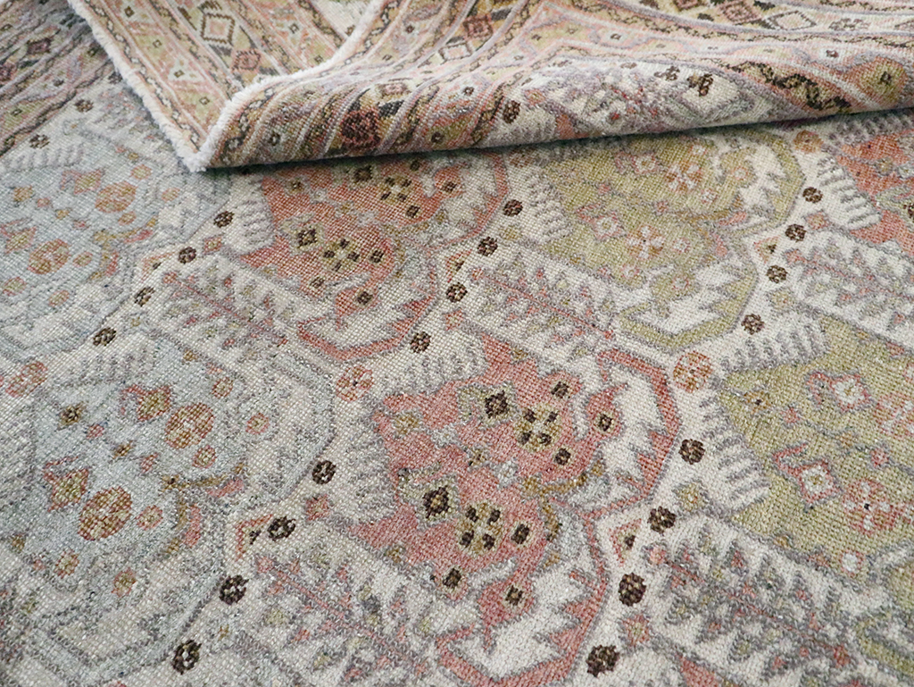 Antique Persian Afshar Square Accent Rug, No.21078 - Staging