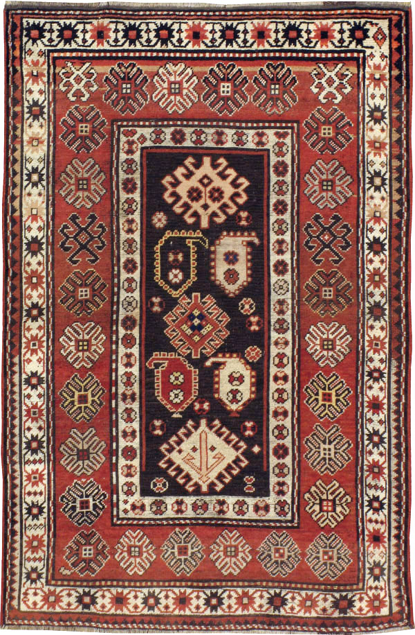 Antique Caucasian Kazak Rug, No.21079 - Staging