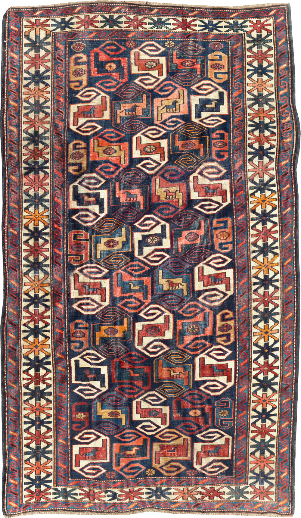 Antique Caucasian Kuba Rug, No.21082 - Staging