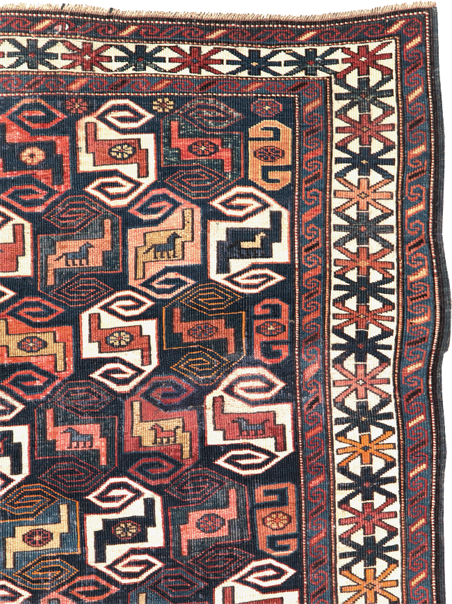 Antique Caucasian Kuba Rug, No.21082 - Staging