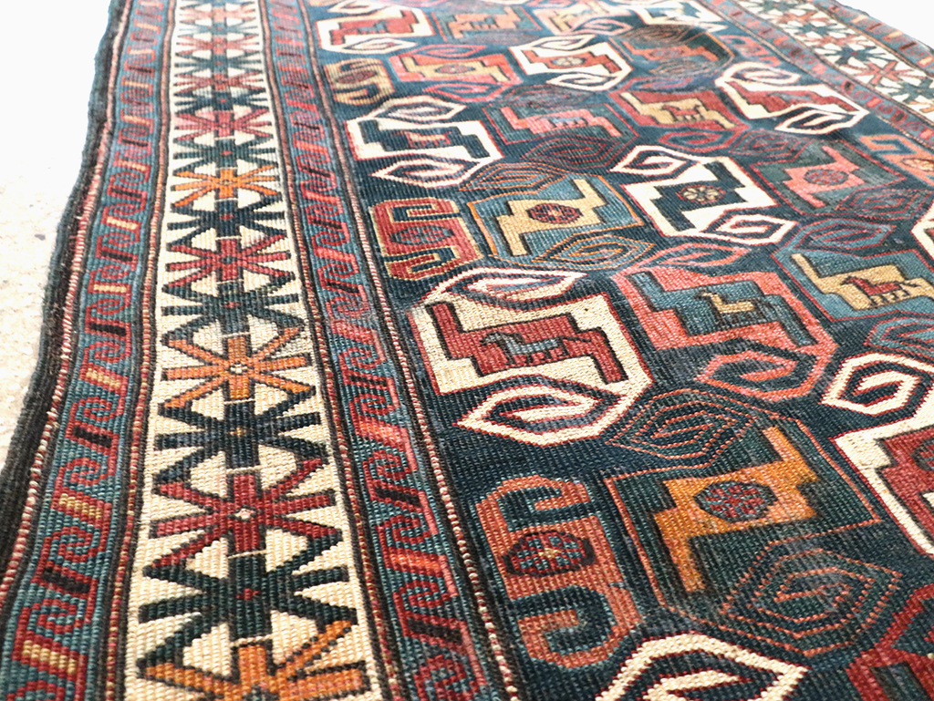 Antique Caucasian Kuba Rug, No.21082 - Staging