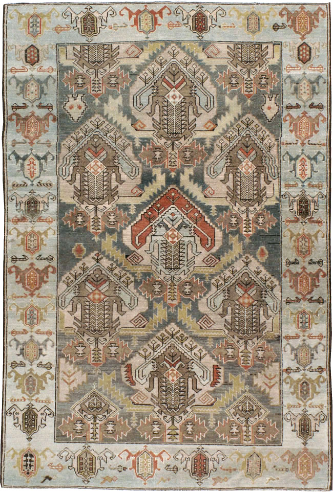 Vintage Persian Malayer Accent Rug, No.21117 - Staging