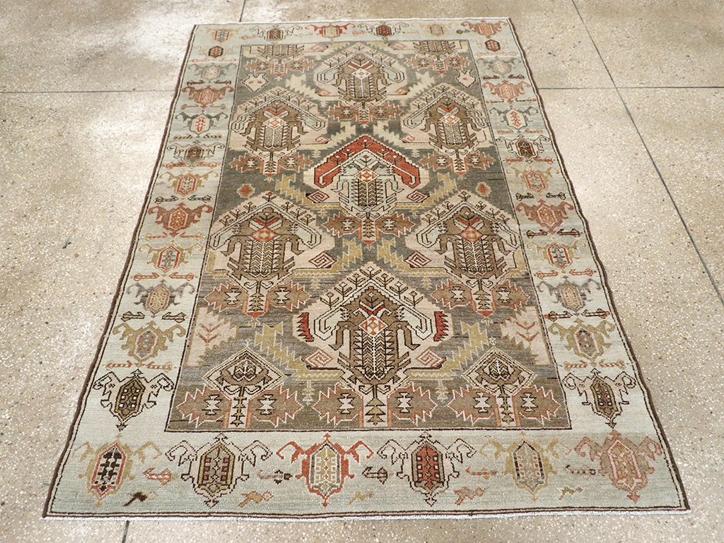 Vintage Persian Malayer Accent Rug, No.21117 - Staging