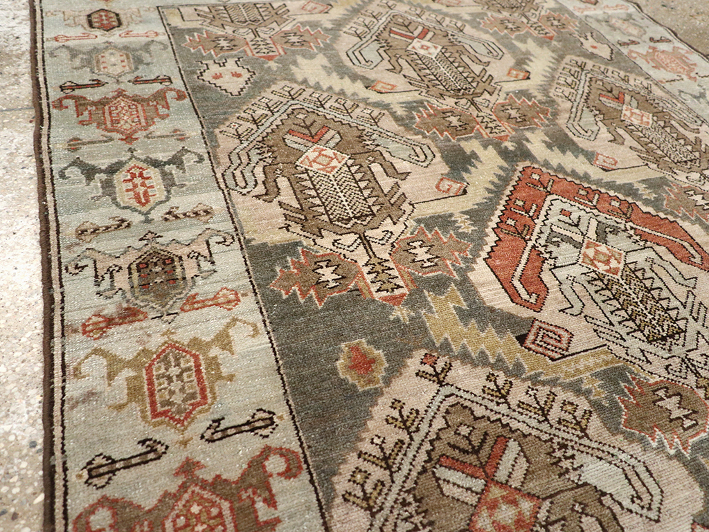 Vintage Persian Malayer Accent Rug, No.21117 - Staging