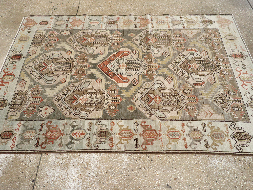 Vintage Persian Malayer Accent Rug, No.21117 - Staging