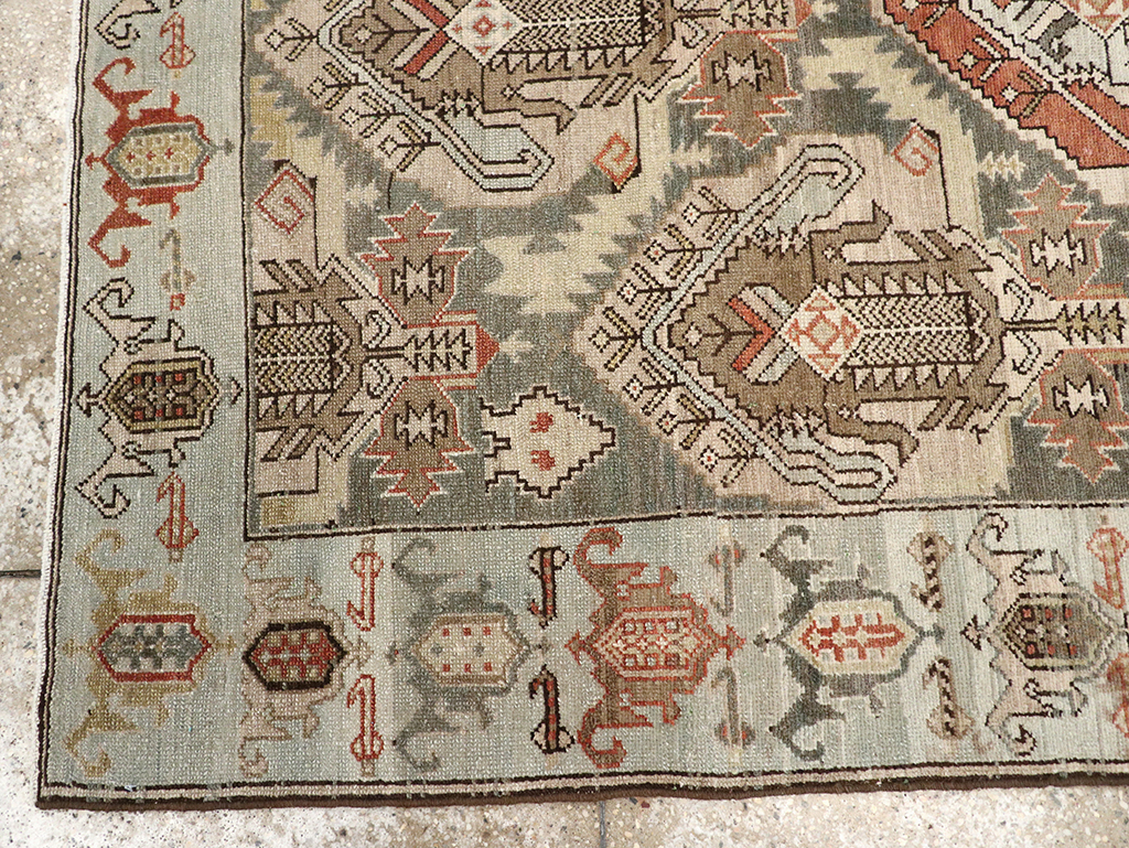 Vintage Persian Malayer Accent Rug, No.21117 - Staging