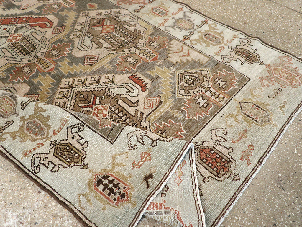 Vintage Persian Malayer Accent Rug, No.21117 - Staging