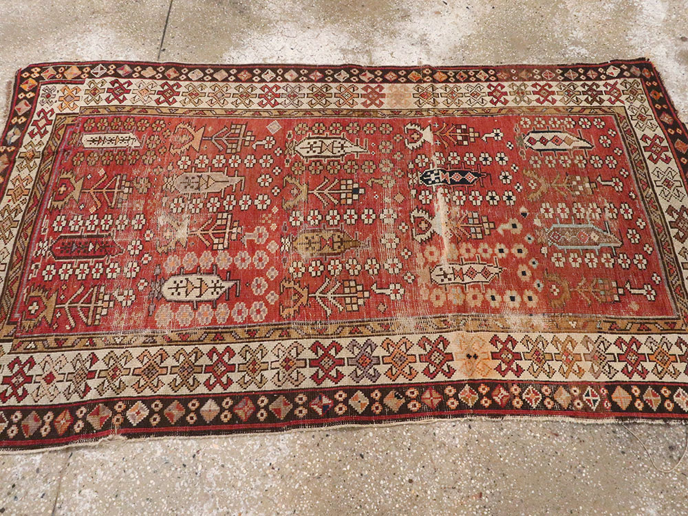 Antique Caucasian Rug, No.21135 - Staging