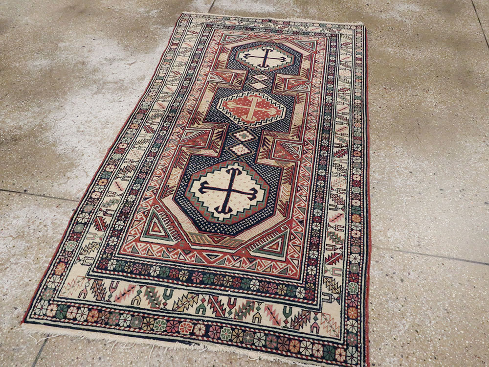 Antique Caucasian Shirvan Rug, No.21136 - Staging