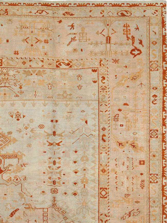 Antique Turkish Oushak Carpet, No.21173 - Staging