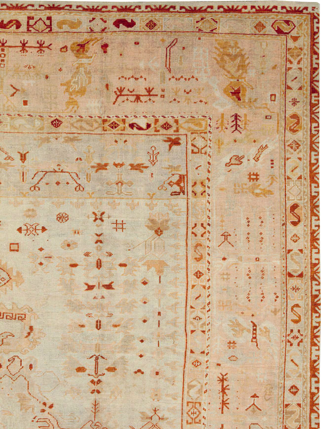 Antique Turkish Oushak Carpet, No.21173 - Staging