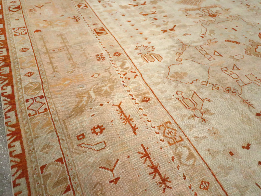 Antique Turkish Oushak Carpet, No.21173 - Staging