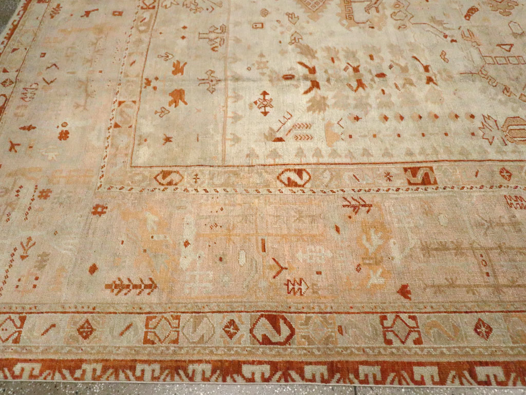 Antique Turkish Oushak Carpet, No.21173 - Staging