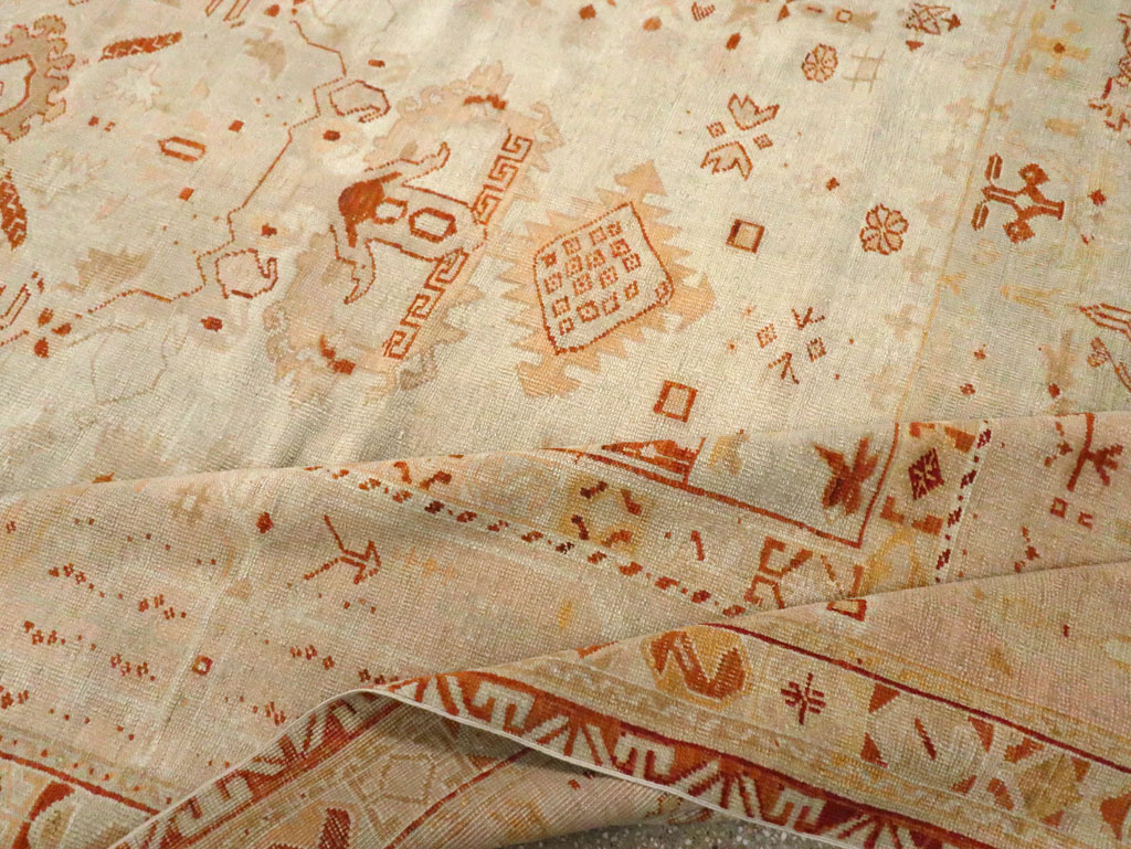 Antique Turkish Oushak Carpet, No.21173 - Staging