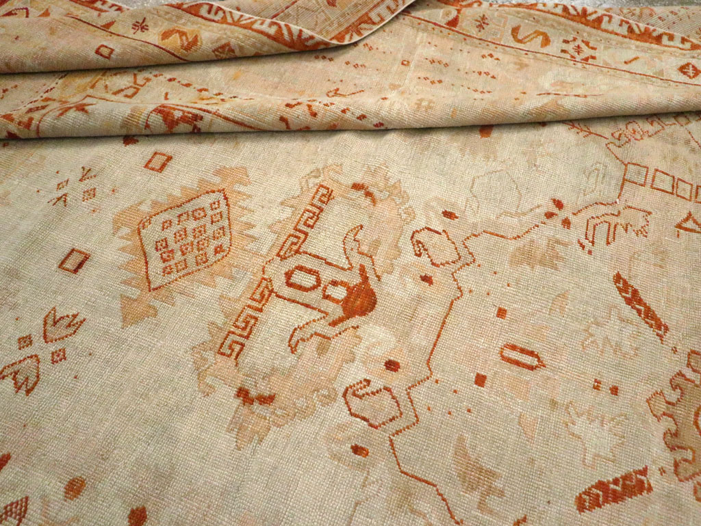 Antique Turkish Oushak Carpet, No.21173 - Staging