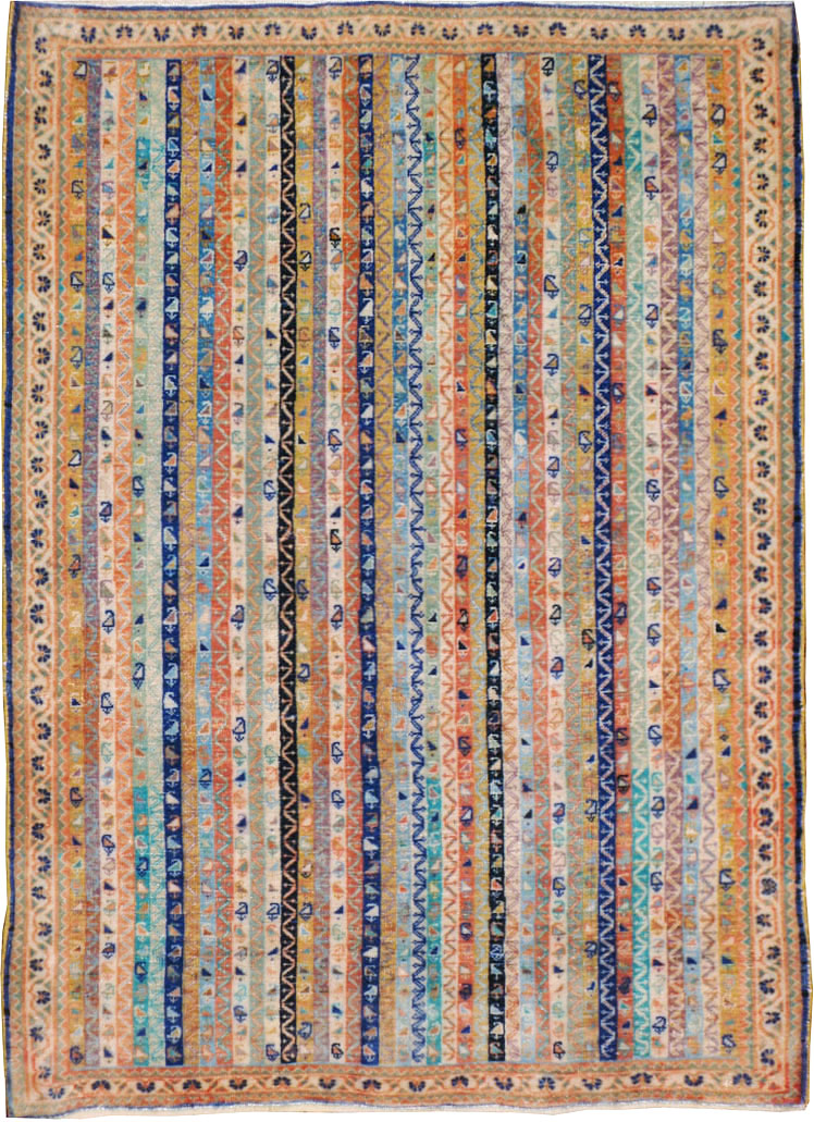 Vintage Persian Afshar Rug, No.21206 - Staging