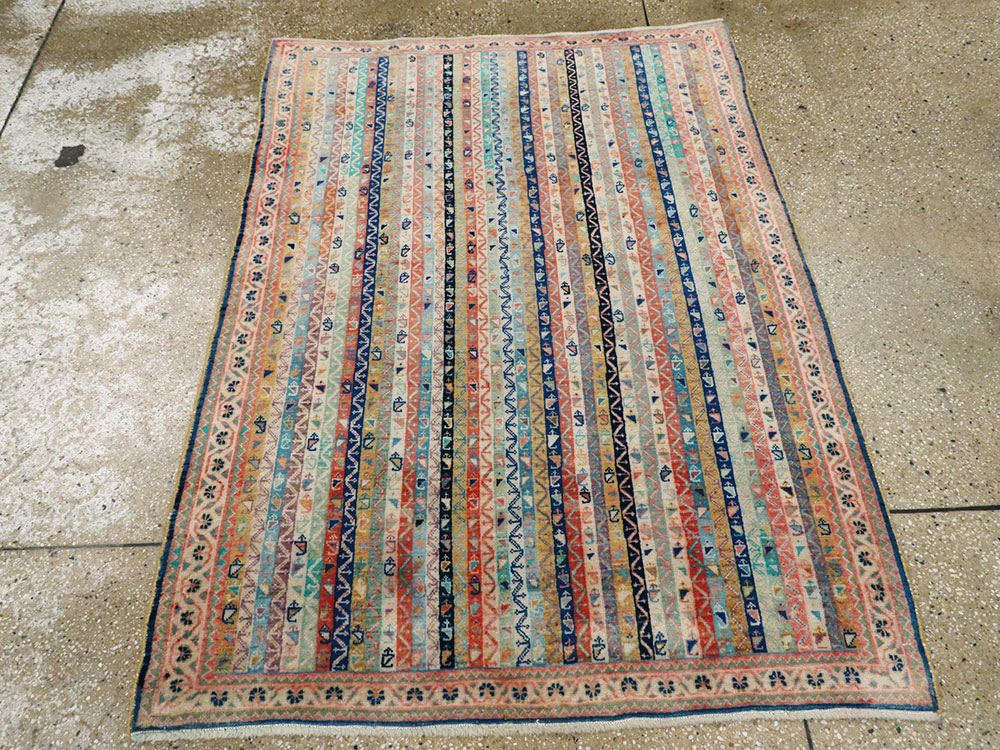 Vintage Persian Afshar Rug, No.21206 - Staging