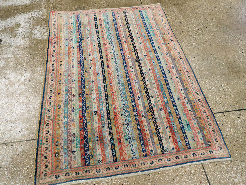 Vintage Persian Afshar Rug, No.21206 - Staging