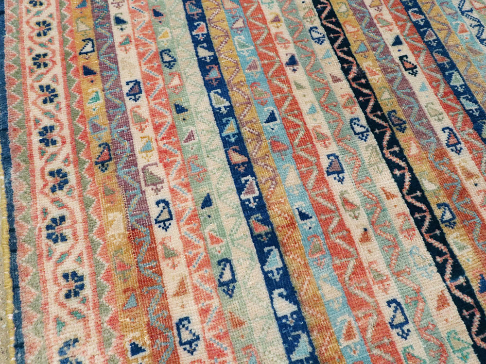 Vintage Persian Afshar Rug, No.21206 - Staging