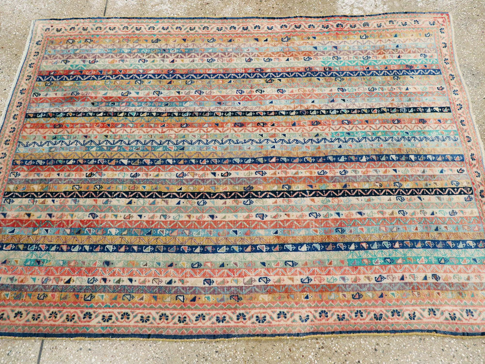 Vintage Persian Afshar Rug, No.21206 - Staging