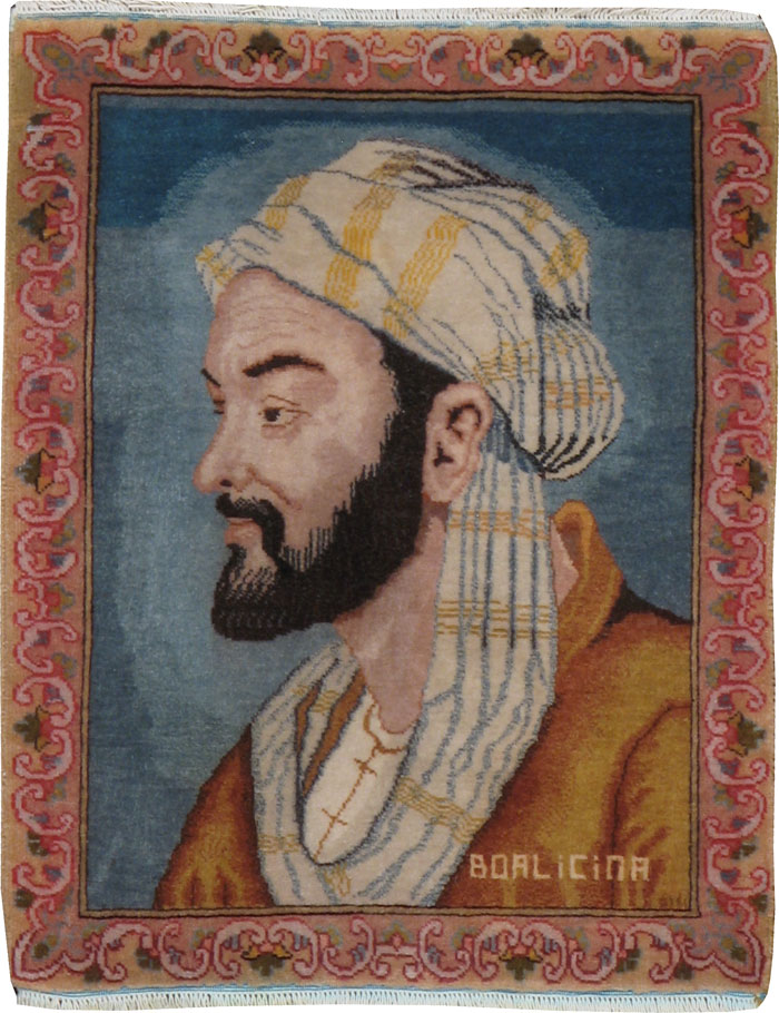 Vintage Persian Tabriz Pictorial Rug, No.21207 - Staging