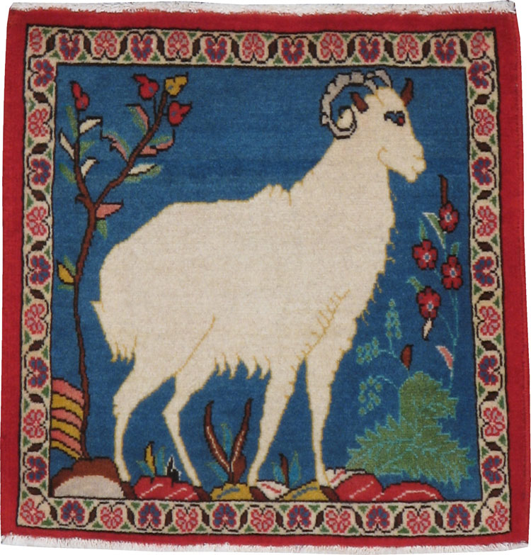 Vintage Persian Tabriz Pictorial Rug, No.21208 - Staging