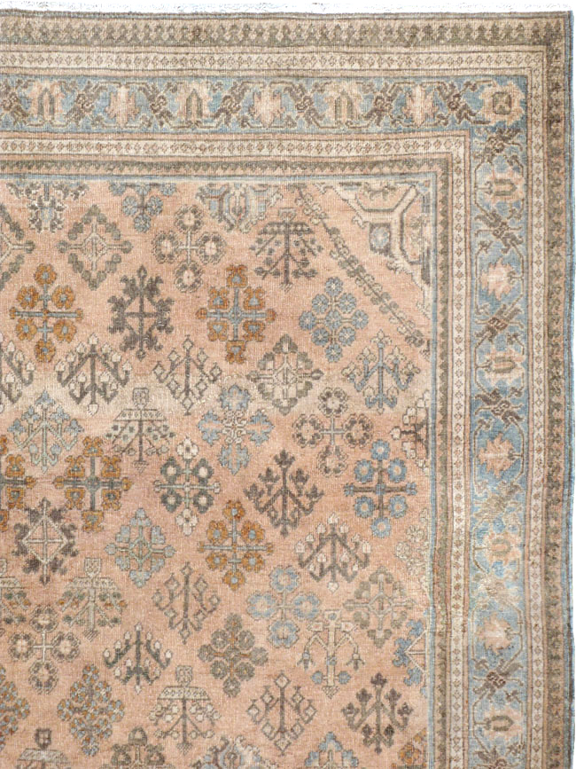 Antique Persian Joshegan Wide Gallery Runner, No.21214 - Staging