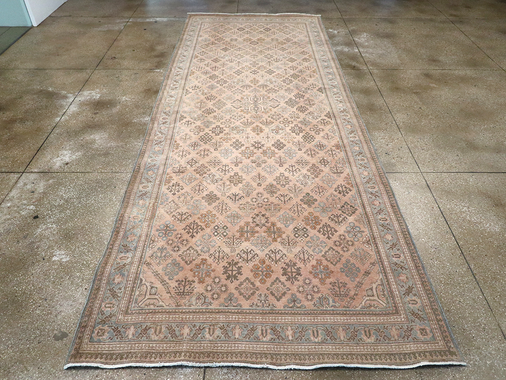 Antique Persian Joshegan Wide Gallery Runner, No.21214 - Staging