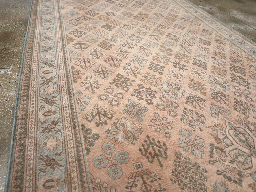 Antique Persian Joshegan Wide Gallery Runner, No.21214 - Staging
