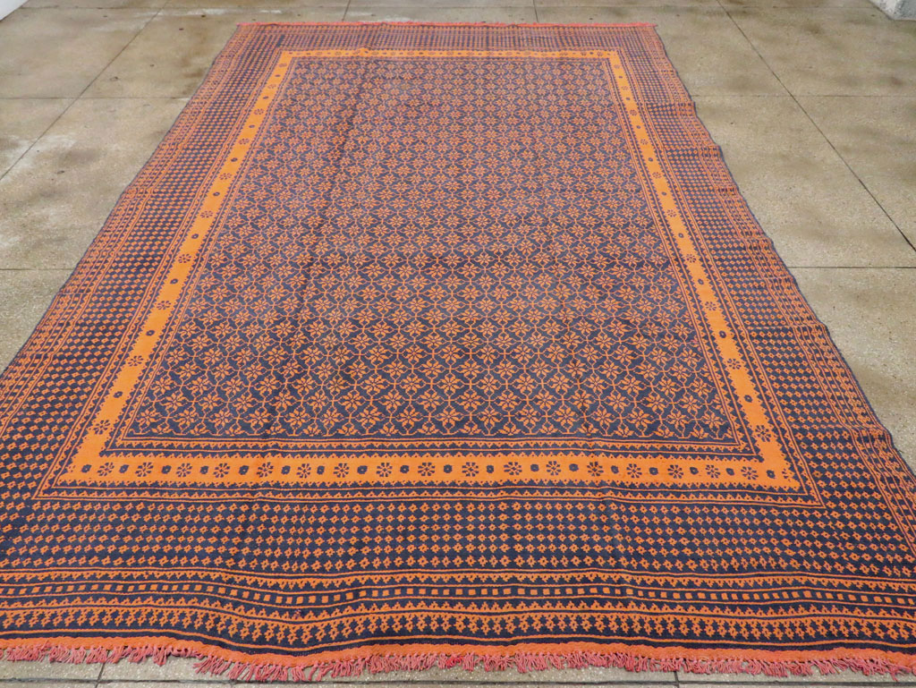 Vintage Persian Flat-weave Kilim, No.21215 - Staging