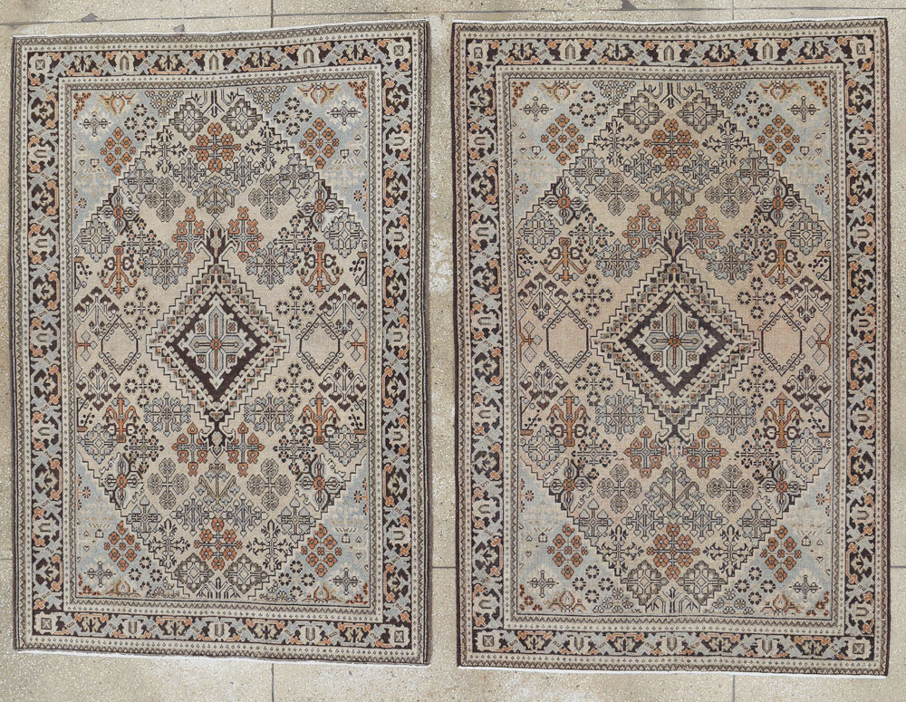 Vintage Persian Joshegan Rug (Pair: 1 of 2), No.21236 - Staging