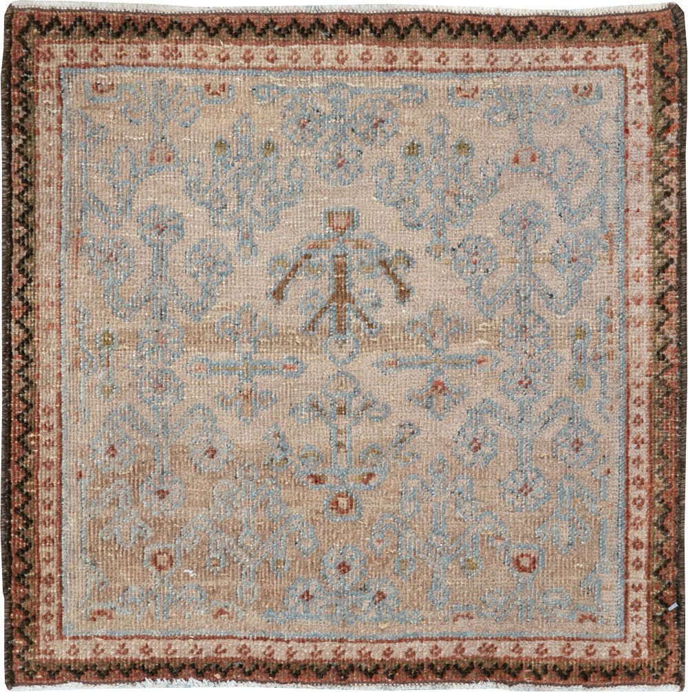 Vintage Persian Joshegan Square Throw Rug, No.21243 - Staging