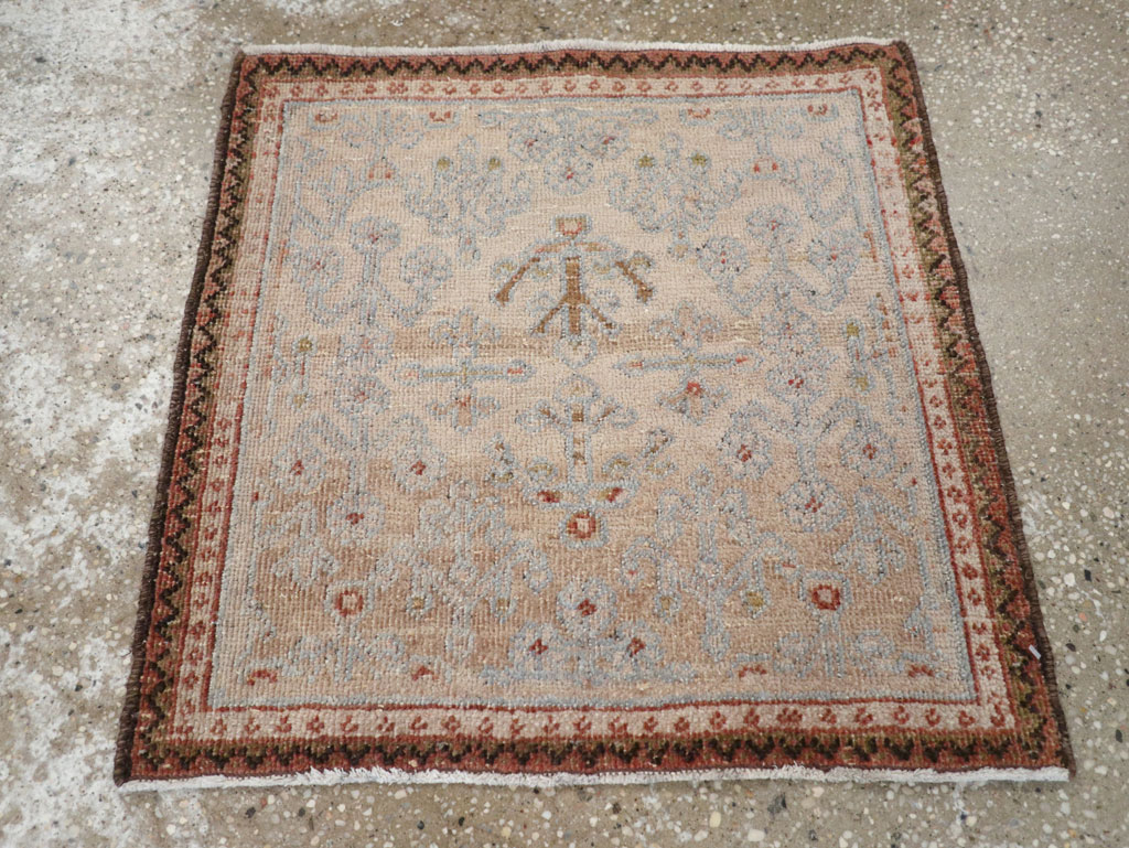 Vintage Persian Joshegan Square Throw Rug, No.21243 - Staging