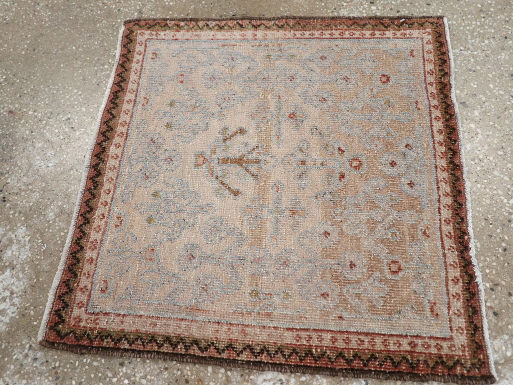 Vintage Persian Joshegan Square Throw Rug, No.21243 - Staging