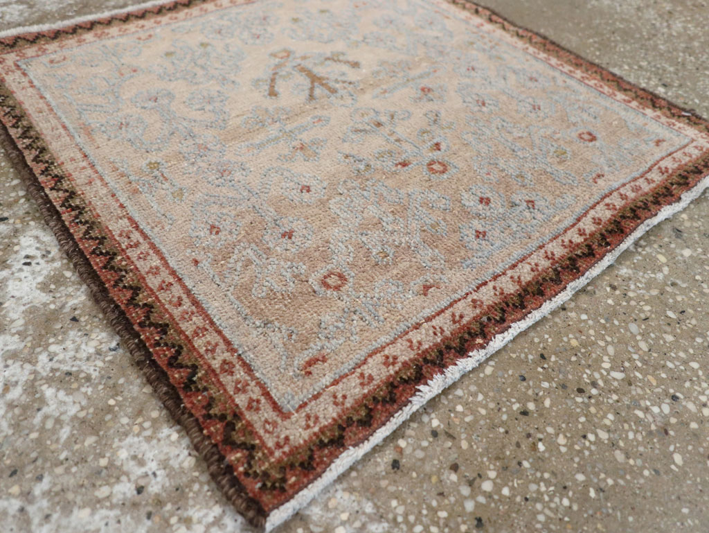 Vintage Persian Joshegan Square Throw Rug, No.21243 - Staging