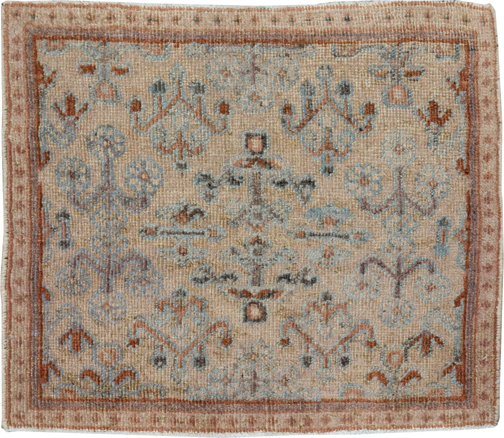 Vintage Persian Joshegan Square Throw Rug, No.21253 - Staging