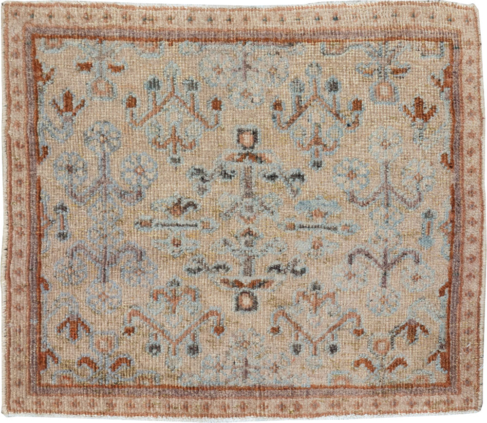 Vintage Persian Joshegan Square Throw Rug, No.21253 - Staging